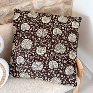 coussin print carre pipar marron