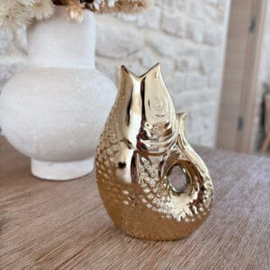vase ceramic poisson dore