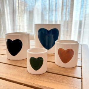 Accueil set de 4 pots coeurs multicolore