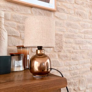 Accueil agni lampe de table, bronze, grès